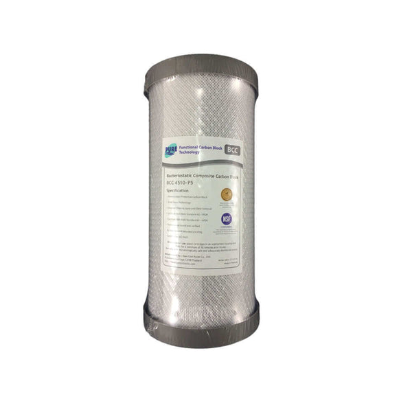 A cylindrical water filter carbon block cartridge from the Replacement Cartridge Pack for HPF 10
