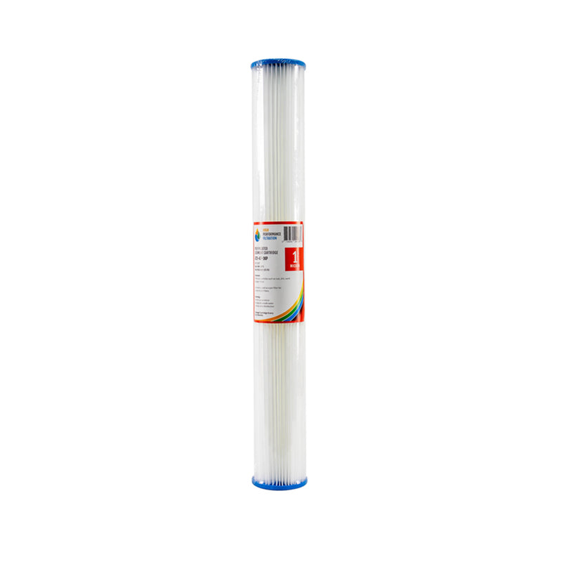 HPF Pleated Sediment Whole House Water Filter Replacement Cartridge 20" x 2.5"