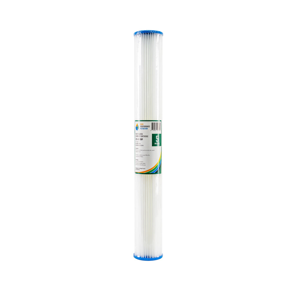 HPF 5 Micron Pleated Sediment Whole House Water Filter Replacement Cartridge 20