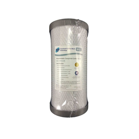 Pure BCC 5 Micron Silver Impregnated Carbon Block Whole House Water Filter Replacement Cartridge 10" x 4.5"