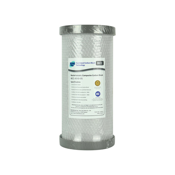 A cylindrical carbon block cartridge from the Replacement Cartridge Pack for MWF 10