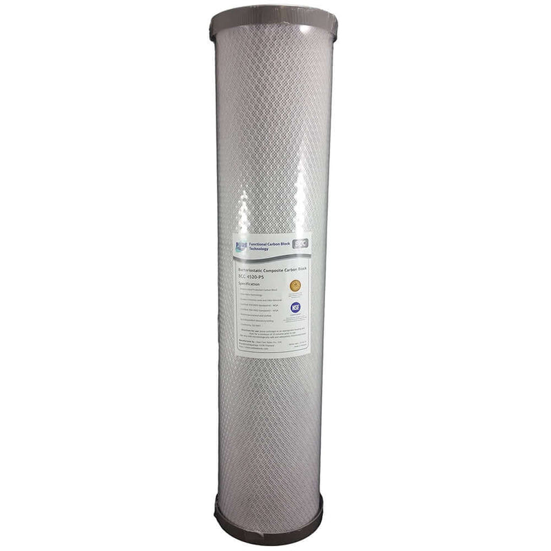 Pure BCC 0.5 Micron Silver Impregnated Carbon Block Whole House Water Filter Replacement Cartridge 20" x 4.5"