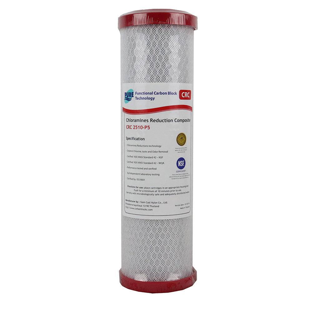 Pure CRC 0.5 Micron Chloramine Reduction  Carbon Block Water Filter Replacement Cartridge 10