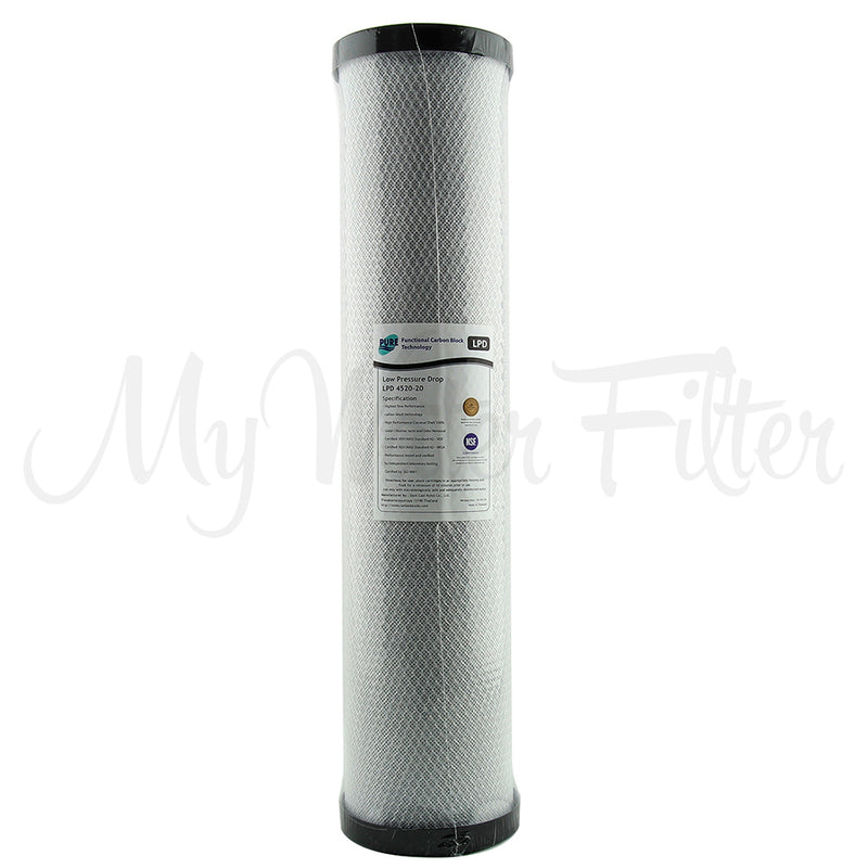 Pure LPD 20 Micron Low Pressure Carbon Block Whole House Water Filter Replacement Cartridge 20" x 4.5"