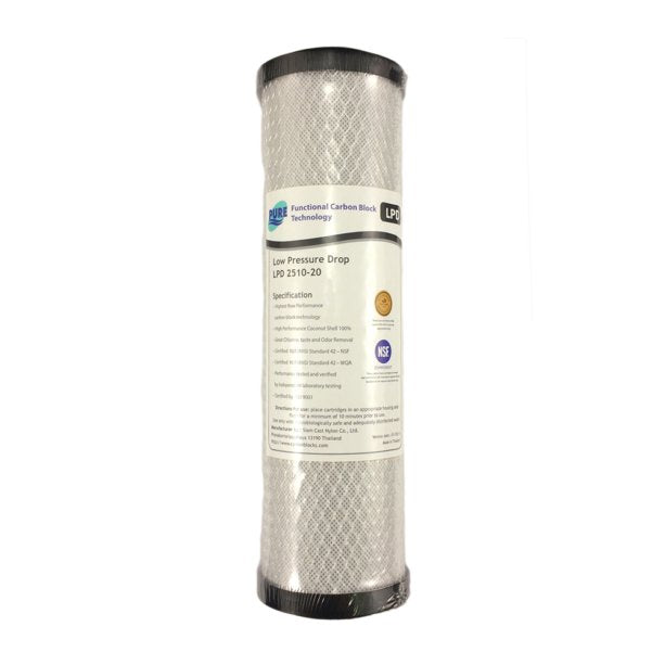 Pure LPD 2510-20 20 Micron Low Pressure Carbon Block Water Filter Replacement Cartridge 10