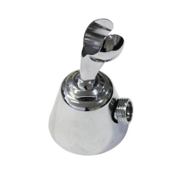 Aroma Sense Q Shower Head Holder Bracket with an adjustable spout and threaded connector, designed for easy installation. Includes a convenient shower head holder.