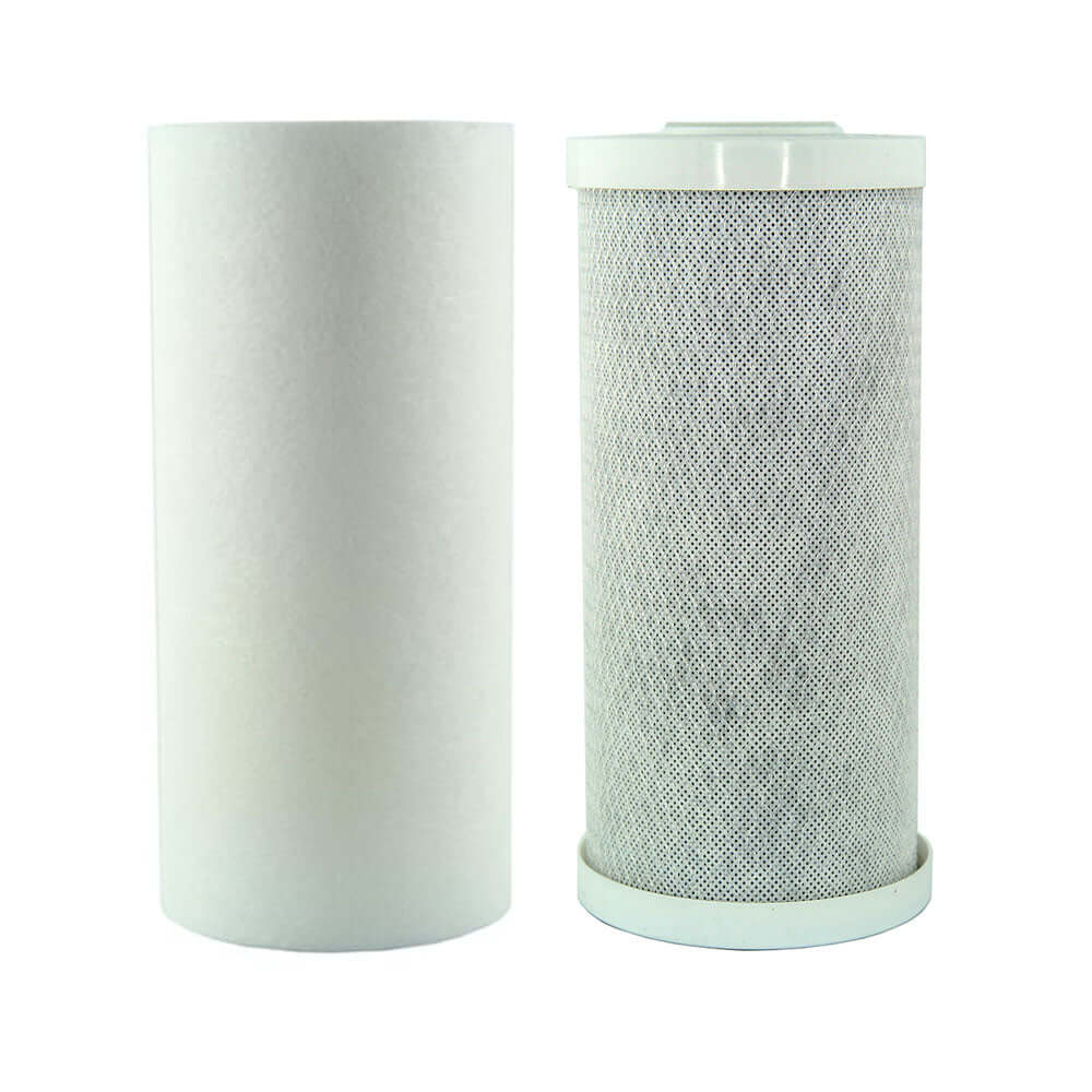 Two cylindrical water filters from the Replacement Cartridge Pack for MWF 10