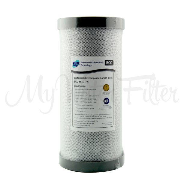 Pure BCC 0.5 Micron Silver Impregnated Carbon Block Whole House Water Filter Replacement Cartridge 10
