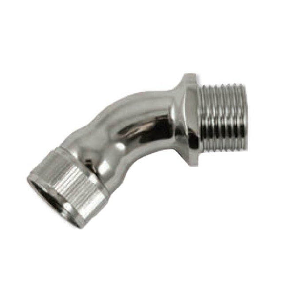 A reflective metal Shower Swivel Adaptor Pipe Joint featuring 1/2