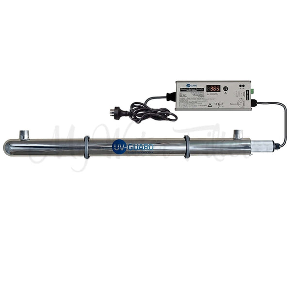 UV Guard UVG SLT40 40 Watt Whole House Ultraviolet Light System - 46 LPM includes a controller and power cord.