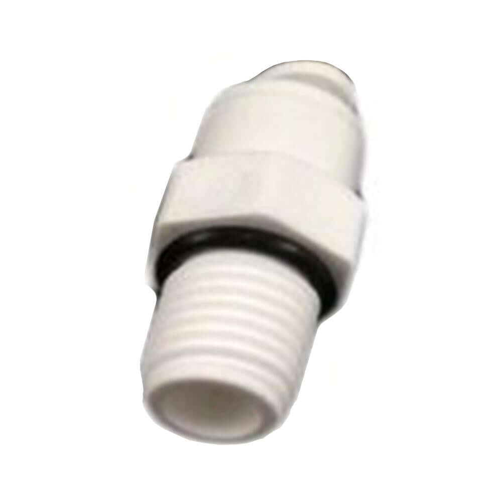 The Straight Quick Connectors feature a white plastic pneumatic design with 1/4