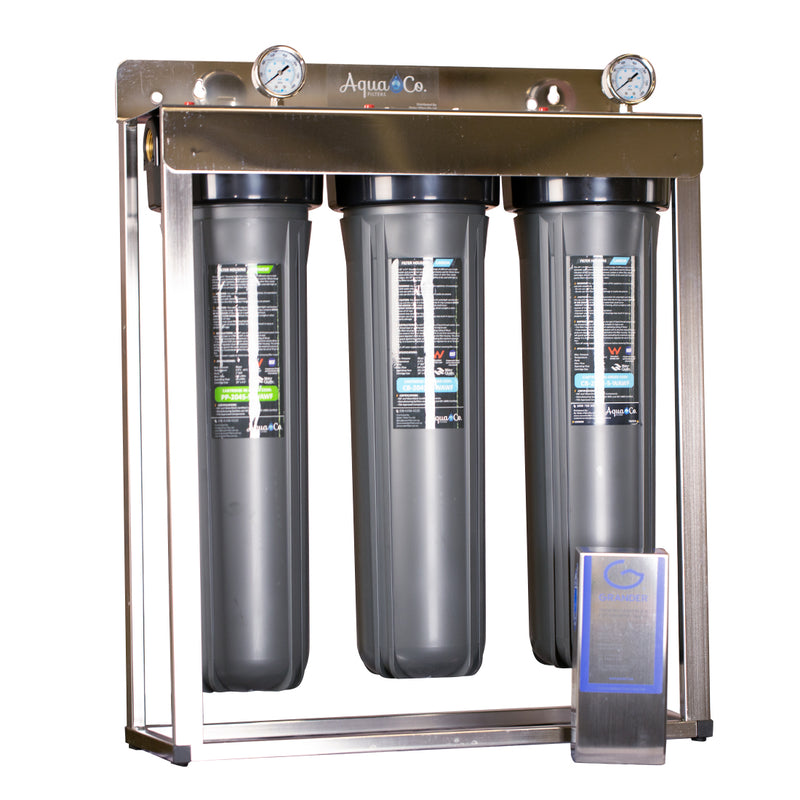AquaCo Classic Triple Stage Whole House Water Filter with Grander Revitalisation
