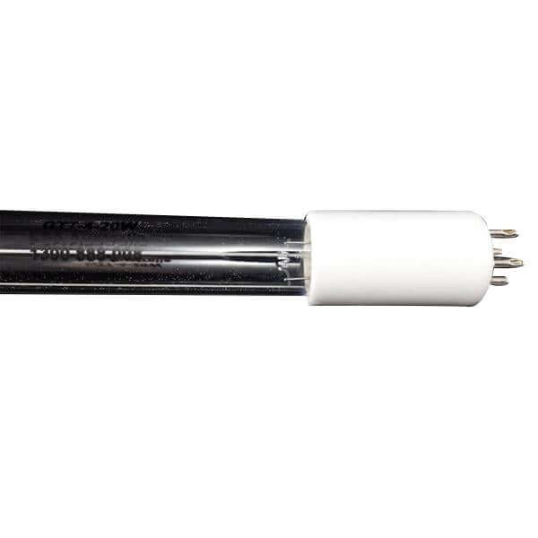 Close-up of a 20W UV Lamp with a white end cap and pins, fits 7-4UVG Systems, measuring 425mm.