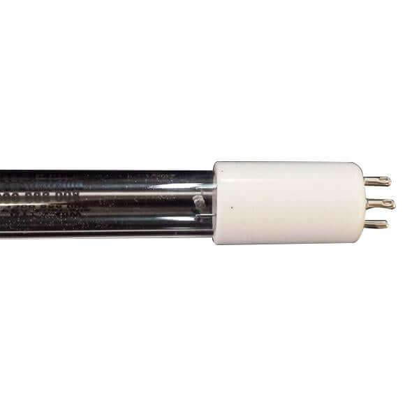 Close-up of a 40 Watt UV Lamp 11040 with a white base and four metal pins for connectivity.