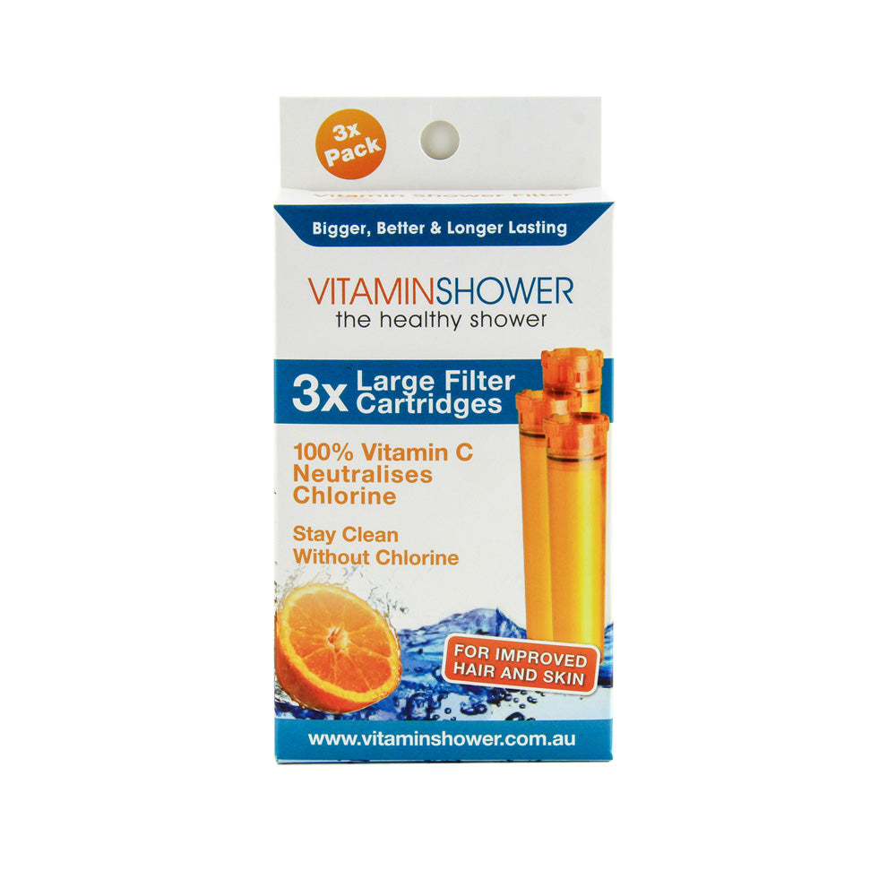 3 x Vitamin C Shower Longer Lasting Filter Replacement Cartridges