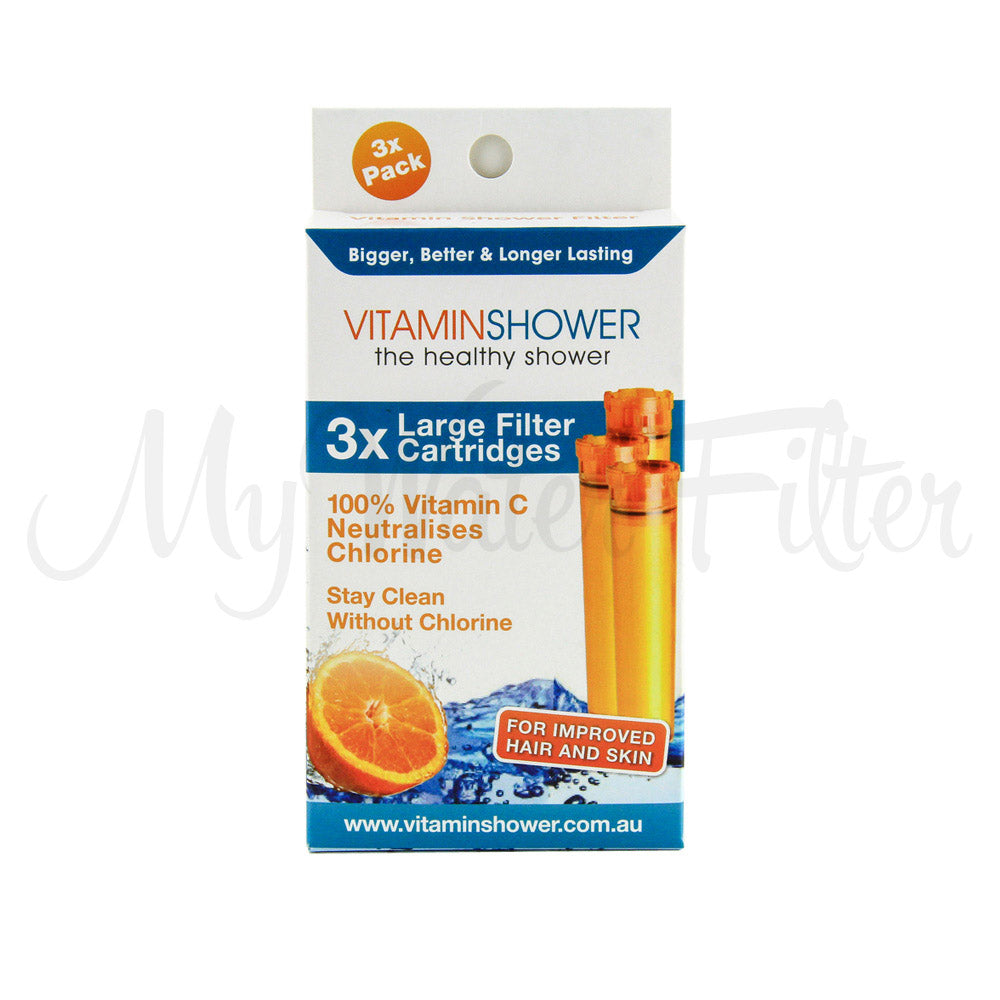 3 x Vitamin C Shower Longer Lasting Filter Replacement Cartridges